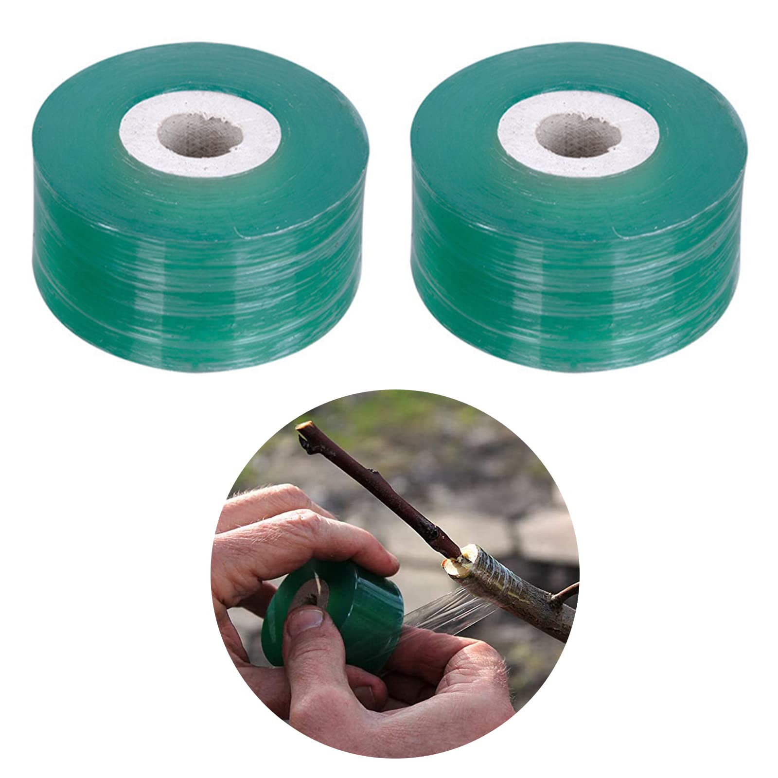 Transparent Grafting Tape, Plant Repair Tape, Clear Grafting Tape, 2 Pcs Grafting Tape Stretchable, Plant Parafilm Tape, for Garden Nursery Flower Fruit Tree Budding Tree Branch Graft, 2 cm