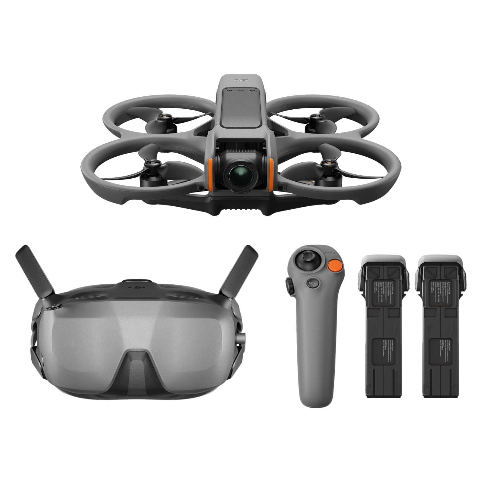 DJI Avata 2 Fly Smart Combo (tre batterie), drone FPV con fotocamera 4K, esperienza immersiva, paraeliche integrati, FOV da 155°, drone con fotocamera con Goggles N3 e RC Motion 3