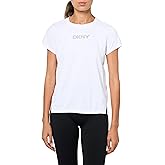 DKNY Women's Short Sleeve Logo Mesh Tech Tee
