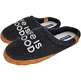 Life is Good Men's Open Back Fleece Slipper, 303593M - Suede & Fleece Indoor/Outdoor Plush & Cozy with Soft Foam & Rubber Sole Slippers, Heather Grey - Life is Good, 7