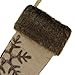 Valery Madelyn 21 inch Woodland Burlap Christmas Stockings with Snowflake and Faux Fur, Themed with Tree Skirt (Not Included)