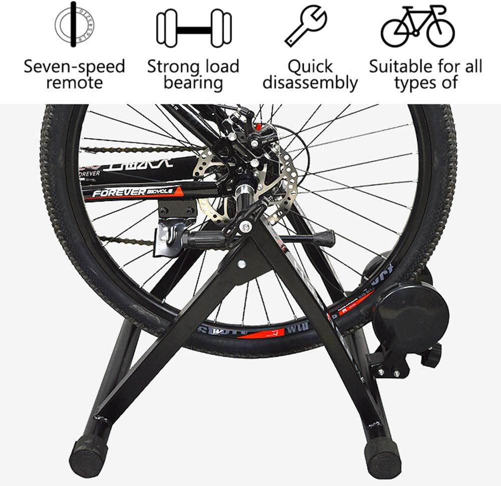 Indoor Bike Trainer,Folding Bicycle Indoor Trainer with Front Wheel Riser Block,Bike Trainer Stand, Indoor Retractable Bicycle Rollers Fitness Cycling Parabolic Roller Bike Trainer