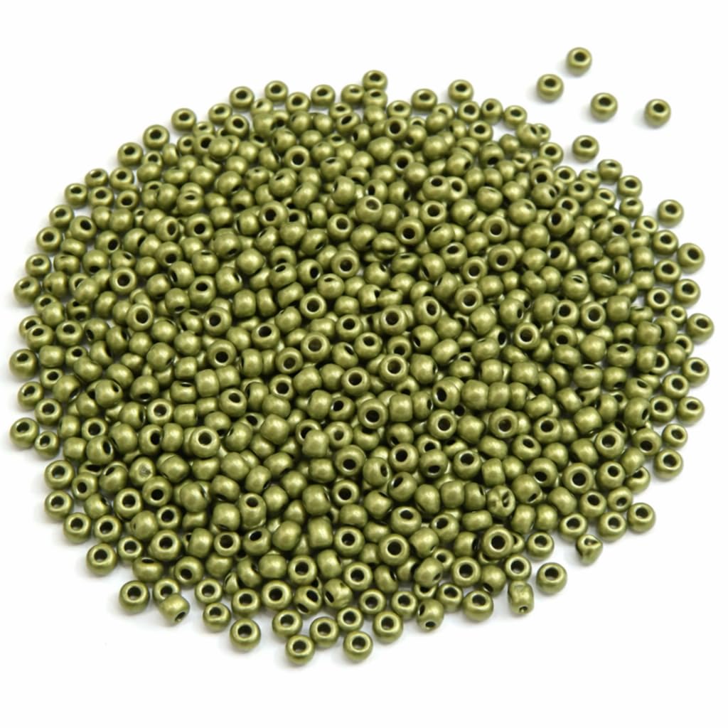 3300 pieces glass seed beads 3 mm metallic colour set, 8/0, pony beads, clear mini children's beads, metallic seed beads, matte green