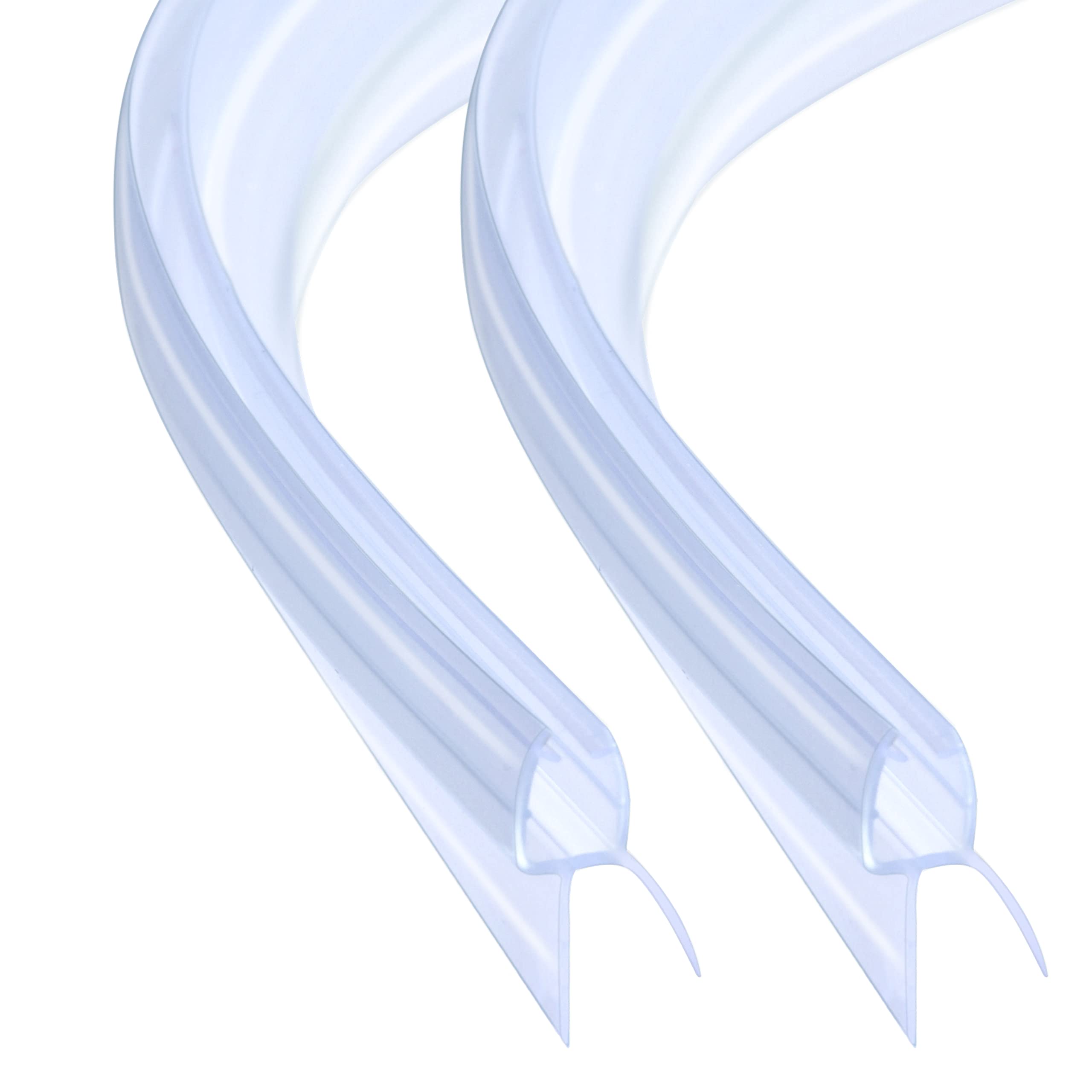 ITTISO Pre Curved Shower Screen Seal Strip 2 x 80 cm for 5mm/6mm Glass Thickness Curved Shower Door Seal Strip Covers up to 12mm Gap Replacement Shower Cubicle Quadrant