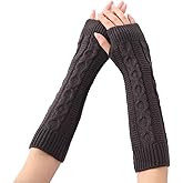 Cafevda Women Winter Arm Warmers Long Fingerless Mittens Gloves Wrist Warmers