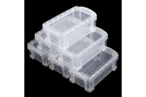 CDOKY 6 Pcs Mini Plastic Boxes, 5'' x 3'' x 1.8'' Small Clear Storage Containers with Locking Lids, Clear Plastic Organizers for Crafts, Stationery, Jewelry, Sewing, Multipurpose Cases for Accessories
