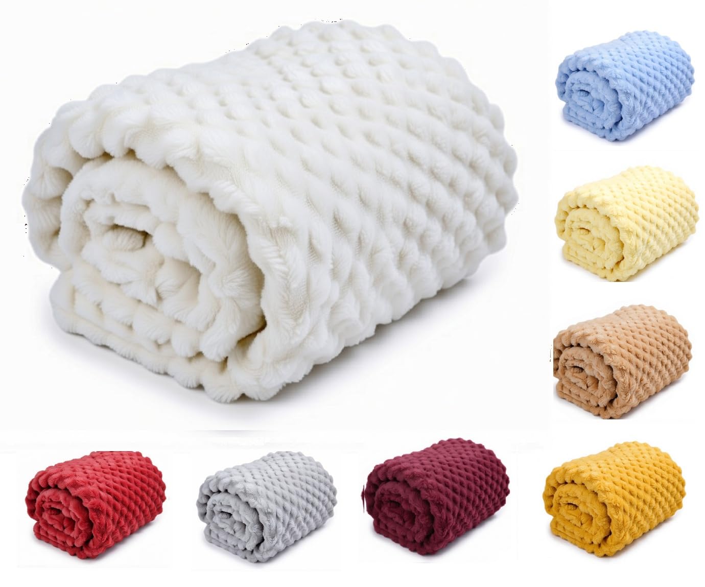 OnlyBee Baby Waffle Blanket 75 x 100 cm – Soft & Breathable Cellular Cot Blanket – Lightweight Baby Blanket for Newborns, Prams & Moses Baskets (White)