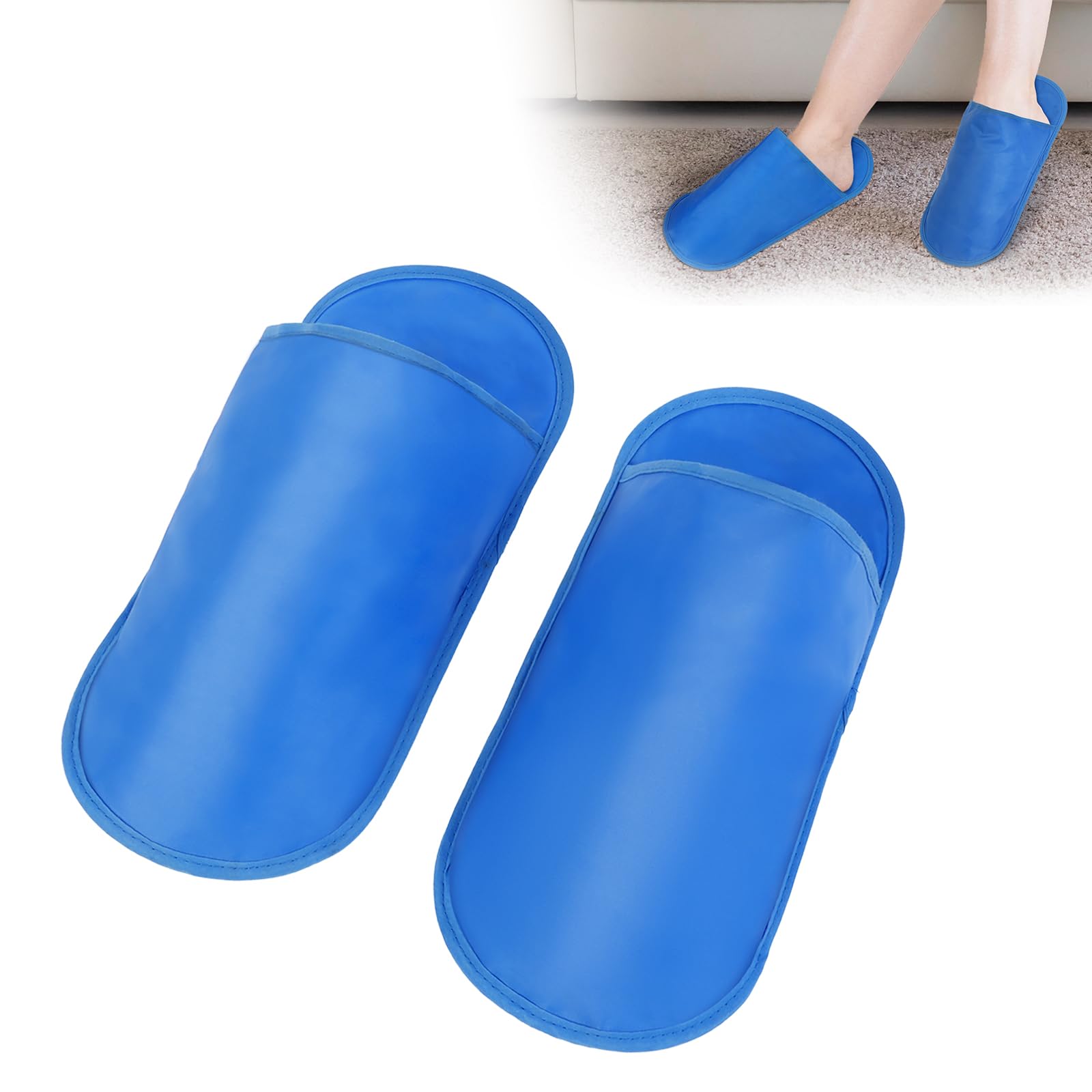 AOOWU Foot Ice Pack Slippers, 2 Pack Hot Cold Therapy Gel Slippers for Plantar Fasciitis, Neuropathy Pain Relief, Diabetic Foot, Chemotherapy, Toe Pain, Swollen Feet, Gout