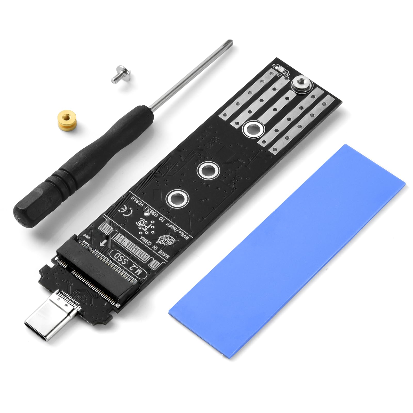 ELUTENG M.2 to USB C Adapter NVME/NGFF to USB C 3.1 Converter Reader USB C 3.1 Gen2 to NVME PCI-E Converter Reader M Key & B+M Key Support UASP for 2280 2260 2242 2230 SSD Enclosure
