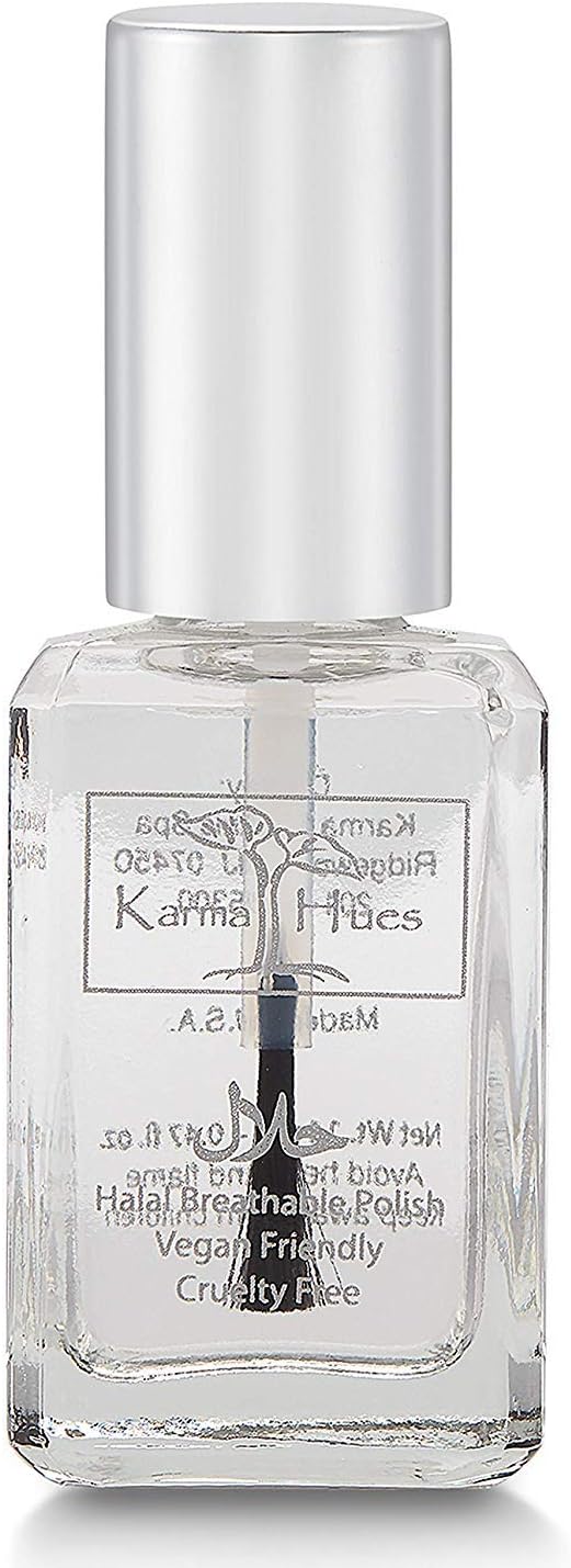 Karma Halal Certified Nail Polish- Truly Breathable Cruelty Free and Vegan - Oxygen Permeable Wudu Friendly Nail Enamel (Breathable Top Coat - ANASTASIA)