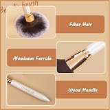 OMANIAC Professional 12Pcs Makeup Brush Set with Pearl Handles & Case view 3