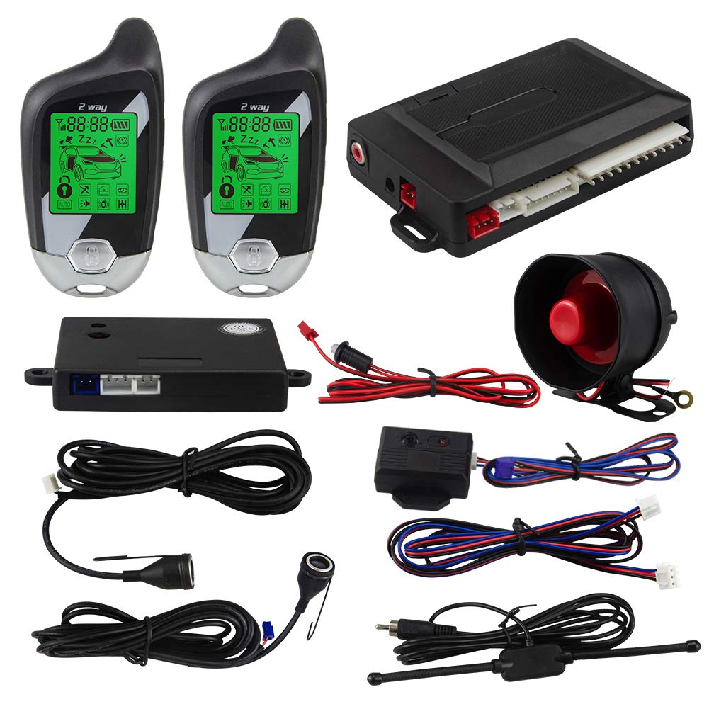 EASYGUARD 2 way car alarm system EC203 with LCD pager display, ultrasonic sensor & shock sensor DC12V