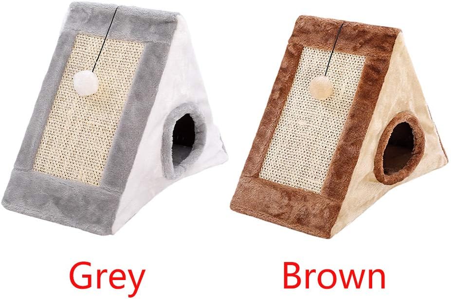 UXELY Cat Cave, Kitty Cave with Scratching Board, Durable Small Cats Triangle Toy Bed Playhouse : Pet Supplies