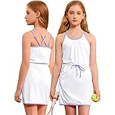 Mirawise Girls Casual Summer Sundress with Shorts Set 2 Piece Sleeveless Spaghetti Stra Dress with Pockets Playwear Outfit