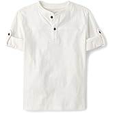 The Children's Place Boys Long Sleeve Rolled Cuff Henley Shirt