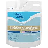 Pool Mate 7-Pounds Premium Pool Stabilizer and Conditioner | Chlorine Stabilizer, Concentrated Cyanuric Acid for Pools, Helps Chlorine Last Longer, 6oz raises CYA 10ppm per 5,000 gallons