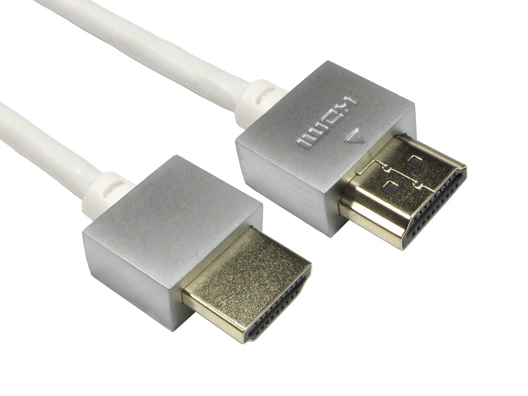 Alida Systems ® 2m Super Slim Gold Plated HDMI Cable with 3D, Ethernet and Audio Return Channel - White
