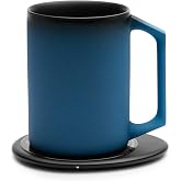 Ui Artist Collection Self-Heating Mug Set &ndash; Midnight Abyss | 12 fl oz / 355 mL Handcrafted Ceramic Coffee &amp; Tea Mug with Heating Pad
