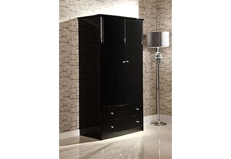 Birlea Aztec Black 2 Door 2 Drawer Wardrobe Amazon Co Uk Kitchen
