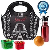 SWEET CONCEPTS Insulated Reusable Neoprene Lunch Bag - Black