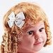 BonnyGirl Boutique Baby Girls Toddler Hair Bow Clips Barrettes with Hair Bows Holder (White)