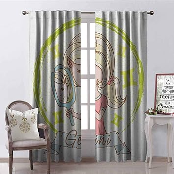 Amazon Com Gloria Johnson Zodiac Gemini Blackout Curtain Cartoon