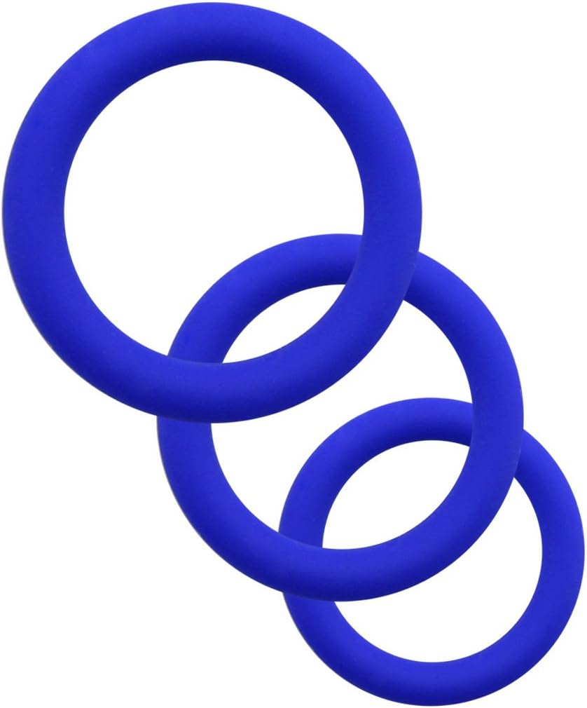 Cook Ring for Men and Women Pleasure Soft Silicone Vibro Pen'is Rings 3 pacs for Men-Reusable Sleeve for Men Realistico Extender Enlargement Blue by Larben