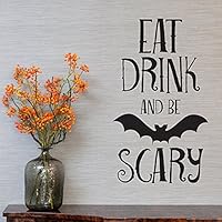 Lovfa 3D Happy Halloween Decorations Wall Decor DIY Wall Sticker Decal Spider Bat Removable Home Decoration Art Mural Wallpaper (Design 7) (design1)