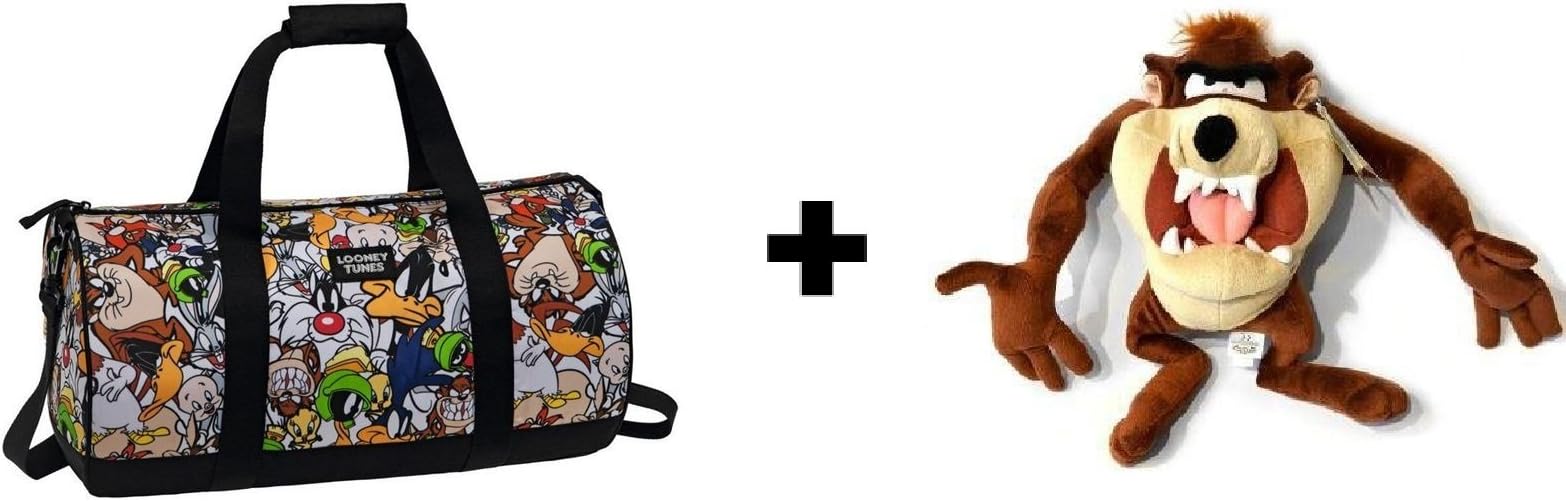 Warner Looney Tunes - Pack plush toy Taz 35cm Tasmanian Devil Quality super soft + Travel bag 50cm