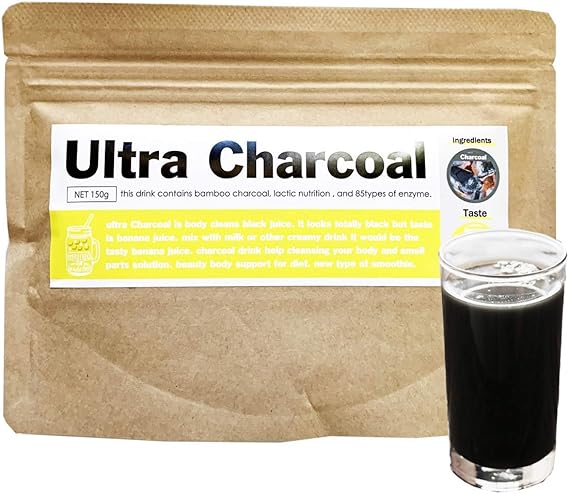 Amazon ウルトラチャコール 飲む炭 ダイエットドリンク 活性炭 竹炭 備長炭入り 150g バナナ味 ultra charcoal ダイエットサプリメント