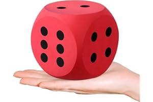 Shappy 3 Inches Foam Dice Fun Filled Large Educational Toy Kawaii Giant Decorative Eva Foam Jumbo Dice Big Square Building Blocks for Board Game Nights Learning Sessions(Red,1 Pc)