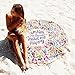 GreForest Round Beach Towel Tassel Towel Thin Rayon Cotton Round Beach Towels Sunshine Happy Circle Towel Eye-catching Beach/Daily Wrap Shawl for Decoration, Beach Leisure, Picnic Mat