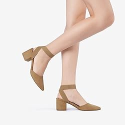 DREAM PAIRS Womens Low Block Chunky Heel Ankle