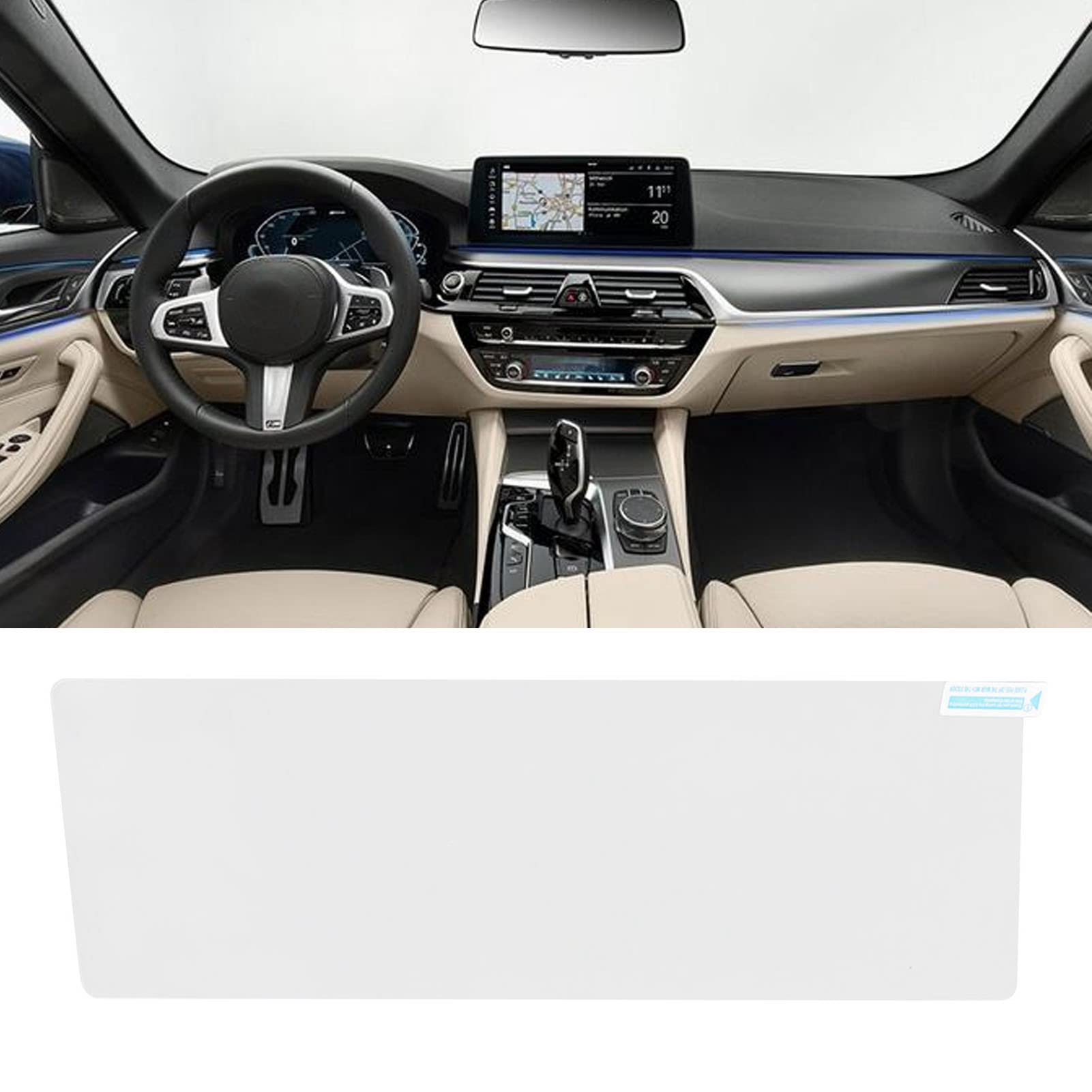 cigemay Navigation Screen Protector for BMW, 9H Hardness Explosion Proof Car Screen Protective Film, for 2018‑2020 5 Series,for G30, G31, G38, 525, 528, 530, 535, 540, 550, M550i