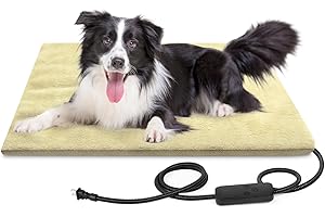 Akentio Pet Heating Pad for Dog & Cat, Adjustable 6 Temperature Cat Heating Pad with 5 Timer, Multi-Size Dog Heating Pad with Chew Resistant Cord, Auto Power Off Outdoor Heating Pad for Cats