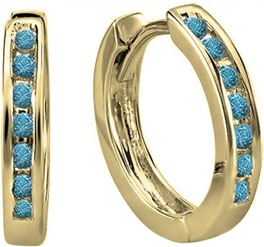 Dazzlingrock Collection 14K Small Huggie Hoop Earrings, Yellow Gold
