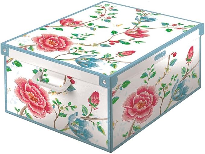 Kanguru Decorative Storage Box with Handles and Lid Collection Floral
