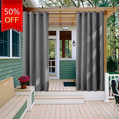 KINDOBEST Gray Solid Color Oxford Gromment Semi-sheer Curtain(1 Panel)/drape/treatment for Bedroom/Living Room Size (52W×95L inch)