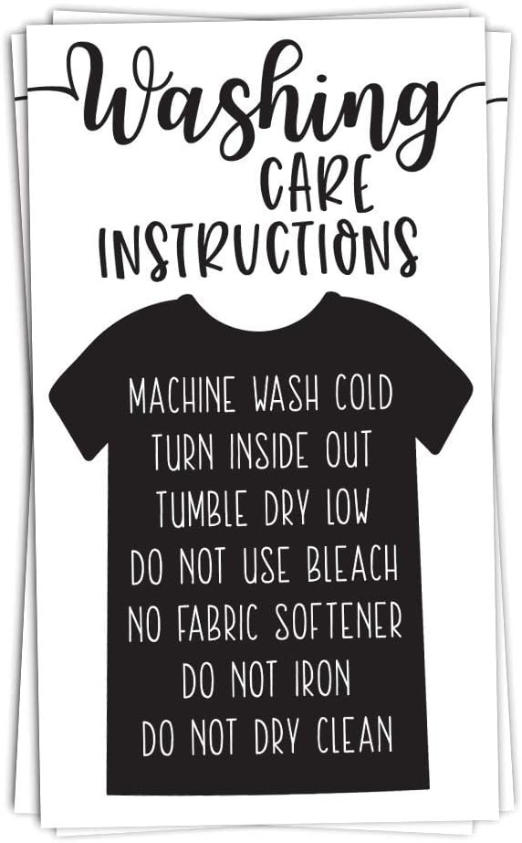 50 TShirt Washing Instructions Cards Black Shirt Graphic Care