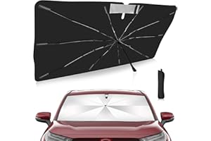 VEENJOY 2025 Upgrade Windshield Sun Shade Umbrella Custom Fit RAV4 2019-2025 Foldable UV Protection Car Cover, Emergency Rain Shield & Dashboard Protector - Durable Auto Accessory