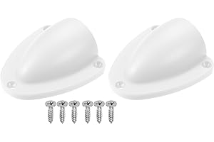 X AUTOHAUX 1 Pair 2.91"x2.64"x1.02" Marine Boat Wire Cover Transducer Wire Cable Cover Clam Shell Vent Wire Cover White