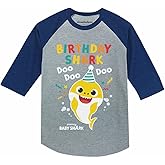 Baby Shark Birthday Shirt - Fun 3/4 Sleeve Baseball Tee for Toddler Boys & Girls Party Outfit