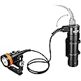 ORCATORCH D630 V2.0 4000 Lumen 5 Imported LED Primary Canister Dive Light Straight/Side Mounted with Goodman Handle, for Professional Cave Wreck Night Diving