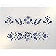 Rosemaling Pattern 3 & 4 Mini Stencils - Reusable Mylar Templates for DIY Crafts, Wood Signs, Walls & Fabric - Nordic Folk Art Painting & Scandinavian Designs - The Artful Stencil