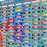 2019 Fantasy Football Draft Board Kit with Over 400 Player Labels Alphabetized by Position Plus Loser Sash and Yellow Penalty Flag (2019)