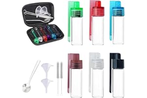 Portable Camping Spice Container Set, 6-Pack Mini Seasoning Bottles, Spice Jar with Spoon Lid Design, Leak-Proof Refillable S