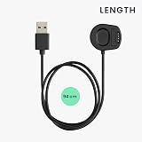 kwmobile USB Charger Cable for Suunto 7 Smartwatch Charging Cord Black view 3