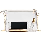 BS-VOG Clear Purse for Stadium Events, Clear Crossbody Bag for Women | Right-Sized for Phone, Wallet &amp; Essentials, Thick Water-Resistant PVC, Lightweight, for Concerts, Stadium Events, Festivals