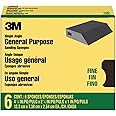 3M Angled Sanding Sponges, 6 Pack, Use Wet or Dry, Great For all Purpose Sanding, Washable & Reusable, Use For Interior & Exterior Project, Angled Sanding Pad For Perfect Corner/Detail Work (CP040-6P)