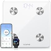 RENPHO Smart Scale, BMI &amp; Body Fat, Bluetooth, 13 Metrics, White, Elis 1 | Bathroom Digital Scale with 400lbs Capacity, Syncs with Fitness Apps, Accurate for Weight Loss, FSA Eligible HSA